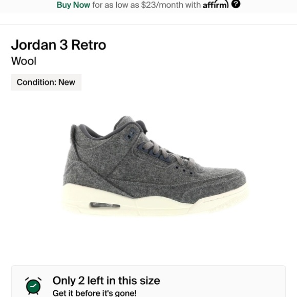 Air Jordan 3 Retro “Wool” men’s size 12 - Picture 2 of 7